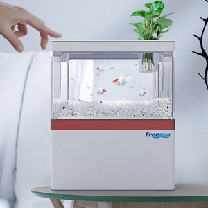 Freesea Hoge Kwaliteit Led Display Usb Desktop Aquarium Aquarium Mini Kleine Vierkante Tafel Milieuvriendelijk Plastic Elektrisch Vermogen - Product Image 4