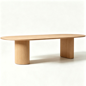 Ensemble table et chaises de salle à manger ovale <span class=keywords><strong>Ellington</strong></span> de style nordique, en bois naturel, avec piétement, 4 ou 6 places, moderne, personnalisable - Product Image 6