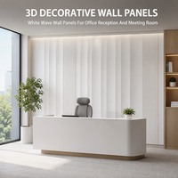 Panneau mural texturé 3D moderne personnalisé en MDF, motif géométrique ondulé, revêtement mural décoratif pour hôtel, appartement, centre commercial