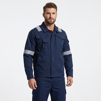 Combinaison de travail pour homme avec logo personnalisé, bleu marine, uniforme de sécurité réfléchissant, multi-poches, combinaison de mécanicien, tenue de travail robuste