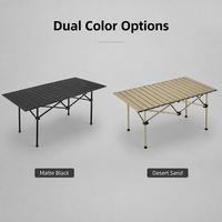 Table de camping, de plage et de pique-nique moderne et élégante en métal, mobilier d'extérieur polyvalent, portable, durable, pliable, gain de place, facile à utiliser