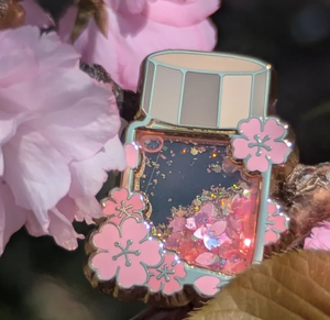 Épinglette personnalisée de haute qualité à effet sable mouvant, motif <span class=keywords><strong>Sakura</strong></span> Soda, fleur de cerisier en mouvement, paillettes, émail - Product Image 5