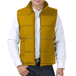 Chaleco Acolchado Azul para Hombre, Cuello Alto, Cierre de Cremallera, Chaqueta Cálida de Invierno, Ropa Casual para Exteriores, Relleno de Poliéster, Chaqueta Personalizada - Product Image 5