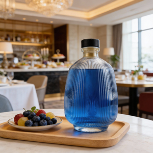 Bouteille <span class=keywords><strong>de</strong></span> vin <span class=keywords><strong>de</strong></span> fruits <span class=keywords><strong>de</strong></span> 385 ml, verre côtelé avec <span class=keywords><strong>base</strong></span> ronde, bouteille <span class=keywords><strong>de</strong></span> spiritueux, directement <span class=keywords><strong>de</strong></span> l'usine - Product Image 3