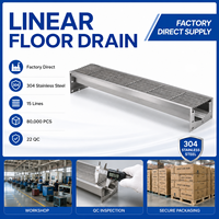 Drain de sol linéaire en acier inoxydable SUS304 pour cuisine de restaurant, structure de drainage anti-odeur, drain de type tranchée pour projets de construction immobilière