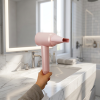 Sèche-cheveux portable mini professionnel à moteur électrique DC haute vitesse 1500W, ionique négatif, pour salon et voyage en extérieur