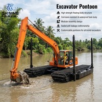 Excavatrice flottante sur pontons, excavatrice amphibie, équipement de construction