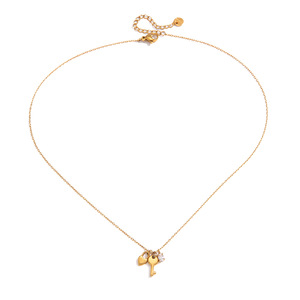 Collar con colgante de llave dorada y corazón con diamantes de imitación, joyería de regalo para uso diario - Product Image 5