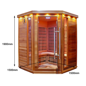 SS-450T Hiện Đại Điện 4-Người Xa Hồng Ngoại Vườn Phòng Tắm Hơi Truyền Thống Lạnh Plunge Bồn Tắm <span class=keywords><strong>Tourmaline</strong></span> Đá Ngoài Trời Phòng Tắm Hơi - Product Image 2