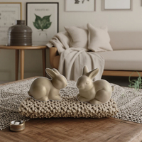 Décoration en céramique de lapin de Pâques Simple nordique bel objet décoratif pour la maison pour le printemps et Pâques