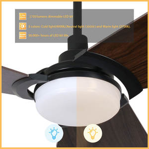 <span class=keywords><strong>Plafonnier</strong></span> led avec <span class=keywords><strong>ventilateur</strong></span> intégré et télécommande, design décoratif d'intérieur, luminaire de plafond, idéal pour une salle à manger ou une chambre à coucher, 52 pouces - Product Image 4