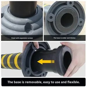 Postes de seguridad <span class=keywords><strong>desmontables</strong></span> para estacionamiento, con franjas reflectantes, barreras de seguridad, postes de estacionamiento con resorte, para montaje en suelo para carreteras. - Product Image 4