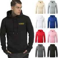 Logotipo personalizado de alta qualidade bordado equipado moletom homens hoodies planície em private label