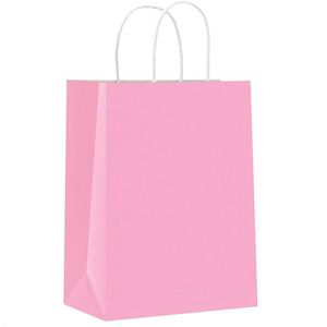 Paper Kraft Gift <b>Bags</b> with Handles Party Goodie Retail Shop <b>Bag</b> Christmas Holiday Birthday Party Gift <b>Bag</b> Solid Color Paper <b>Bag</b> - Product Image 1