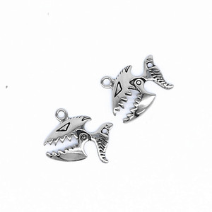 Yunnique – pendentif poisson piranha en acier inoxydable, pour la fabrication de bracelets, forme irrégulière, accessoires de bijoux GZY-PJ0177 - Product Image 1