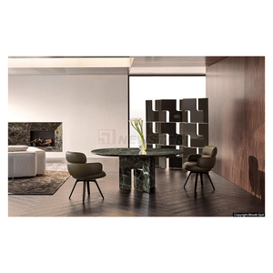 Newstar tavoli personalizzati in marmo naturale <span class=keywords><strong>tavolo</strong></span> da pranzo Hotel mobili italiano modernista rotondo Nero Marquina marmo <span class=keywords><strong>tavolo</strong></span> da pranzo - Product Image 3