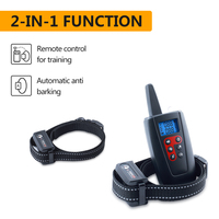 Collier anti-aboiement automatique pour l'entraînement et la correction du comportement des animaux de compagnie, pour 2 chiens, fonction 2-en-1, batterie au lithium rechargeable, plastique