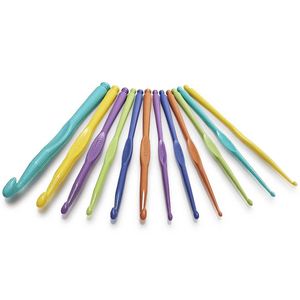 Conjunto largo de accesorios de costura de plástico portátil al por mayor con mango de ABS, manta de ganchillo de color DIY, herramienta de tejer hilo, estilo sencillo - Product Image 2