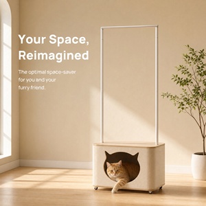 <span class=keywords><strong>Porte</strong></span>-<span class=keywords><strong>manteau</strong></span> d'entrée moderne avec niche pour chat intégrée, armoire de couloir en bois multifonctionnelle, mobilier adapté aux animaux de compagnie, vente en gros, sur mesure - Product Image 2