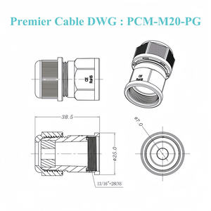 สายเคเบิลชั้นนำ PCM-M20-PG สายไฟกันน้ำได้10แพ็ค IP67ขั้วต่อสายพีจีข้อต่อสายป้องกันสายไฟสำหรับสวนกลางแจ้งให้แสงสว่าง - Product Image 6