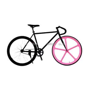 도매 주문 700C 신제품 강철 구조 다채로운 40mm 합금 변죽 fixie 장치 자전거