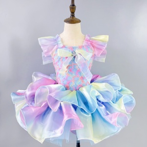 Costume da Balletto per Bambine per <span class=keywords><strong>Capodanno</strong></span>, Abito da Principessa Vaporoso, Piccolo Cigno con Paillettes e Tulle Arcobaleno per Spettacoli - Product Image 2