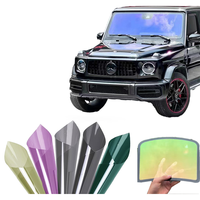 Film pour vitres de voiture à changement de couleur anti-UV, effet caméléon violet, en matériau PET à cristaux liquides