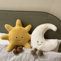 Peluche personnalisée Soleil Lune Étoile, coussin décoratif, poupée en peluche douce en coton PP, 31-50cm, décoration de canapé, ornement de chambre à coucher