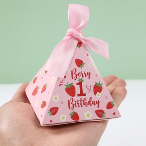 12 pezzi scatola di caramelle di compleanno per la prima festa del bambino scatola regalo di compleanno per ragazza bellissima scatola regalo di compleanno rosa - Product Image 5