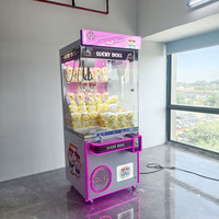 Machine à griffes pour attraper des poupées, machine d'arcade à pièces, paiement par carte, cabinet transparent en métal, jeu de société, 110/220V, personnalisable