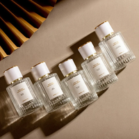 Flacon de parfum en verre transparent de luxe personnalisé avec pompe pulvérisatrice, vide, 30ml 50ml 100ml, emballage en boîte