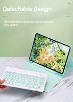 Casing Keyboard tanpa kabel, sarung HP untuk iPad 9, 8, 7, nirkabel, untuk Samsung TAB A7 A8, S6 Lite A7lite dengan tempat pensil