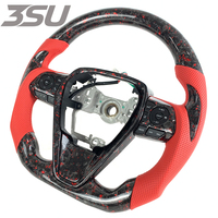 Volant en cuir et fibre de carbone forgé pour Toyota Camry 2012-2015