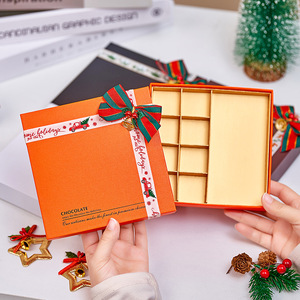 Neujahrs-DIY 9-Fächer Quadratische Schachtel Schokoladentrüffel Süßigkeiten Geschenkbox Leere Papierschachteln für Heim- und Bürogebrauch - Product Image 5