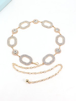 Nouvelle Arrivée Ceinture Chaîne de Taille pour Femme, Chaîne de Corps Décorative, Accessoire de Mode en Métal Électroplaqué avec Strass