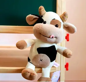 חיה ממולאת פרה צעצוע קטיפה רך וחמוד 12 אינץ' פרה קטיפה צעצוע בעלי חיים ממולאים לילדים בובת פרה לילדים תינוקות (פרה עירומה חמודה)