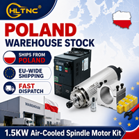 Kit moteur de broche refroidi par air 1,5 kW 65 mm HS320 avec variateur de fréquence (VFD) à vitesse variable et réversible, pince ER11 pour routeur de fraisage CNC - Stock Pologne