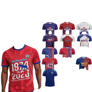 Maillot de sport à manches courtes en polyester respirant imprimé numériquement, service OEM - Product Image 1