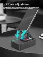 Support de téléphone avec haut-parleur sans fil et lumières RGB, Bluetooth 5.3, batterie 2000 mAh, design portable