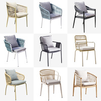 Chaises en rotin d'extérieur nordique d'approvisionnement d'usine Tables en métal pour cour balcon hôtel loisirs mobilier d'extérieur en plein air