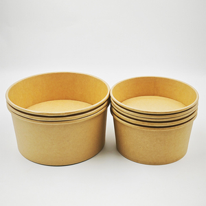 Mangkuk Makanan Kertas Kraft Tahan Air Sekali Pakai dengan Tutup PET PP untuk Restoran, Sup, atau Kotak Makan Siang - Product Image 4