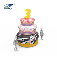 Modèle de gâteau gonflable en forme de ballon, léger, résistant à l'eau, portable, pour desserts, festivals, fêtes, événements, traiteur, salon professionnel