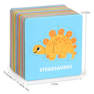 多功能卡通恐龙Diy绘画蒙特梭利教育学习拼图游戏玩具儿童男孩女孩 - Product Image 6