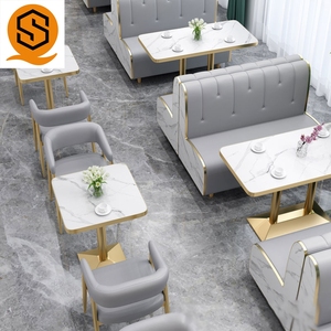 High-Quality Smart & Tech-Integrated Dining Table <b>Set</b> Coffee for <b>Restaurant</b> SSEA20260310-3 Sintered Stone Top and Resist - Product Image 1