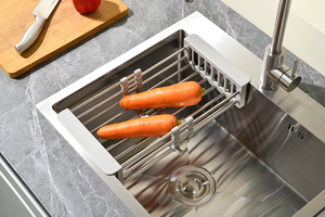 Éviers de cuisine haut de gamme en acier inoxydable 304, évier de cuisine simple fait main de luxe, évier de cuisine moderne - Product Image 4