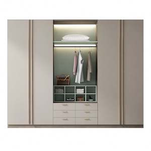 Santopova Factory Supply Aluminium Wardrobe with Glass Closet Wardrobe Luxury Modern Designs Wooden Wardrobe - Product Image 1