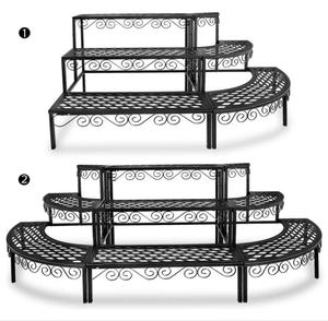 Soporte de Metal para Plantas de Exterior de 3 Niveles, Soporte para Múltiples Plantas, Estante para <span class=keywords><strong>Macetas</strong></span> de Interior, Soporte para <span class=keywords><strong>Macetas</strong></span> y Jardineras - Product Image 5