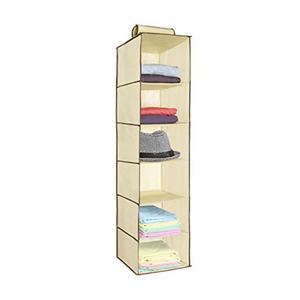 Dual-Tier Eco-Friendly <b>Fabric</b> Hanging Closet Organizer <b>Storage</b> Bags Foldable Multifunction Sewing Design Clothing Living Room - Product Image 3