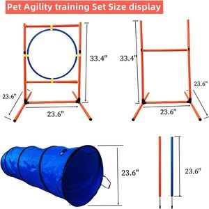 Equipo de Entrenamiento de Agilidad para Perros, Ecológico, de Plástico/PVC, para Exteriores, con Túnel, Postes, Obstáculos y Pista de Ejercicios - Product Image 4