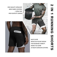 Shorts de sport 2-en-1 pour hommes, en polyester et élasthanne, fins, à séchage rapide, imperméables, avec taille élastique, pour la course et le fitness, idéaux pour le basketball.